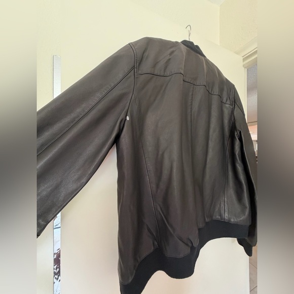 NWOT All Saints Mower Bomber leather jacket mens XL  Beautiful leather! - Picture 4 of 5
